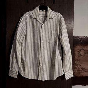 J. Hilburn By M Tessitura Monti Button Up Striped Shirt Men’s Sz 17